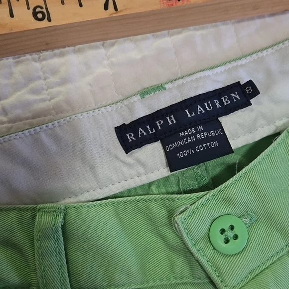 Ralph Lauren Green Chino Pants 100 Percent Cotton Womens Size 8 Preppy Academia - Picture 3 of 10